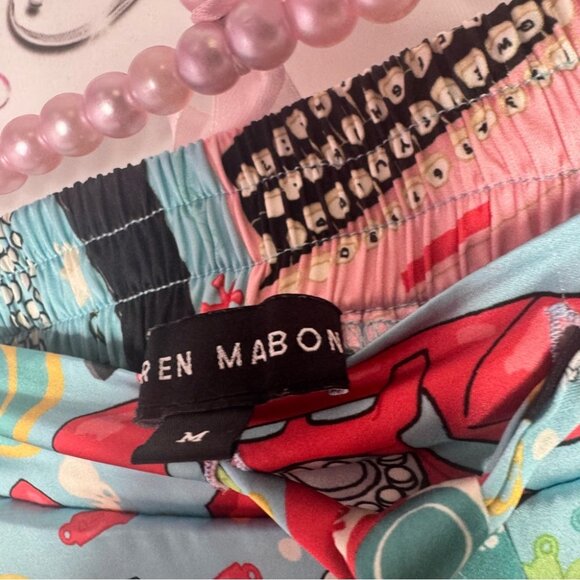 Karen mabon pants pj Colorful Cat Print Pajama Pants gummy bears pearls phone - Picture 16 of 16